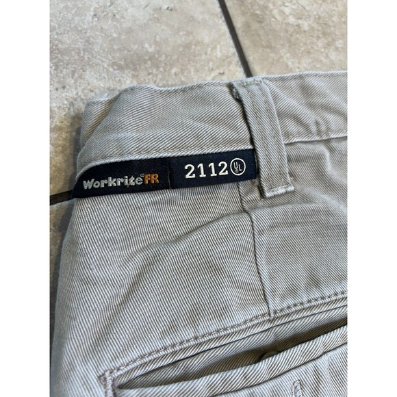 Workrite FR Pants Mens 36x30 Beige Khaki Chino Straight Leg Work ARC Rating 12.4 - Picture 6 of 11